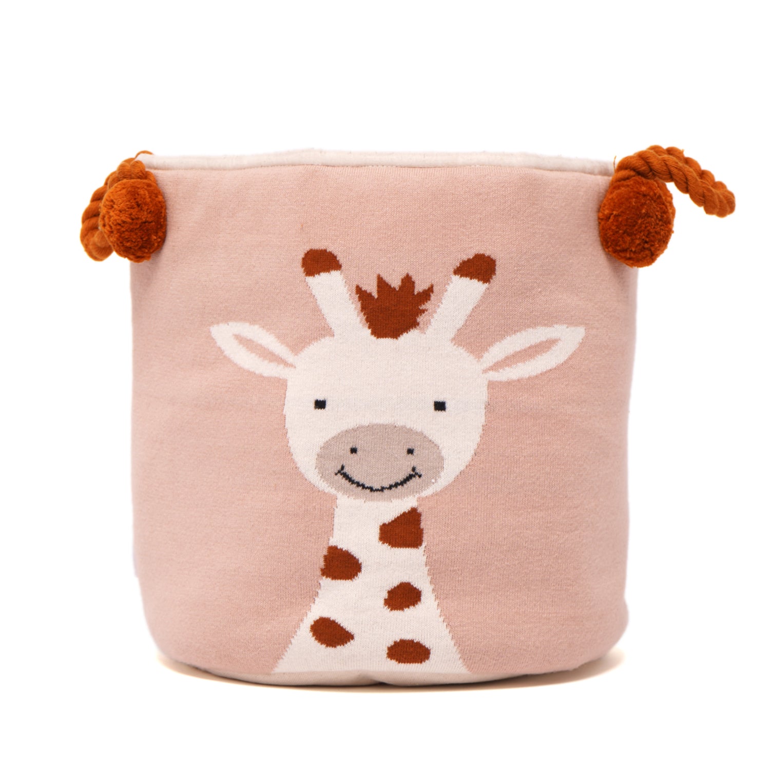 100% Cotton Knitted Giraffe Print Storage Basket