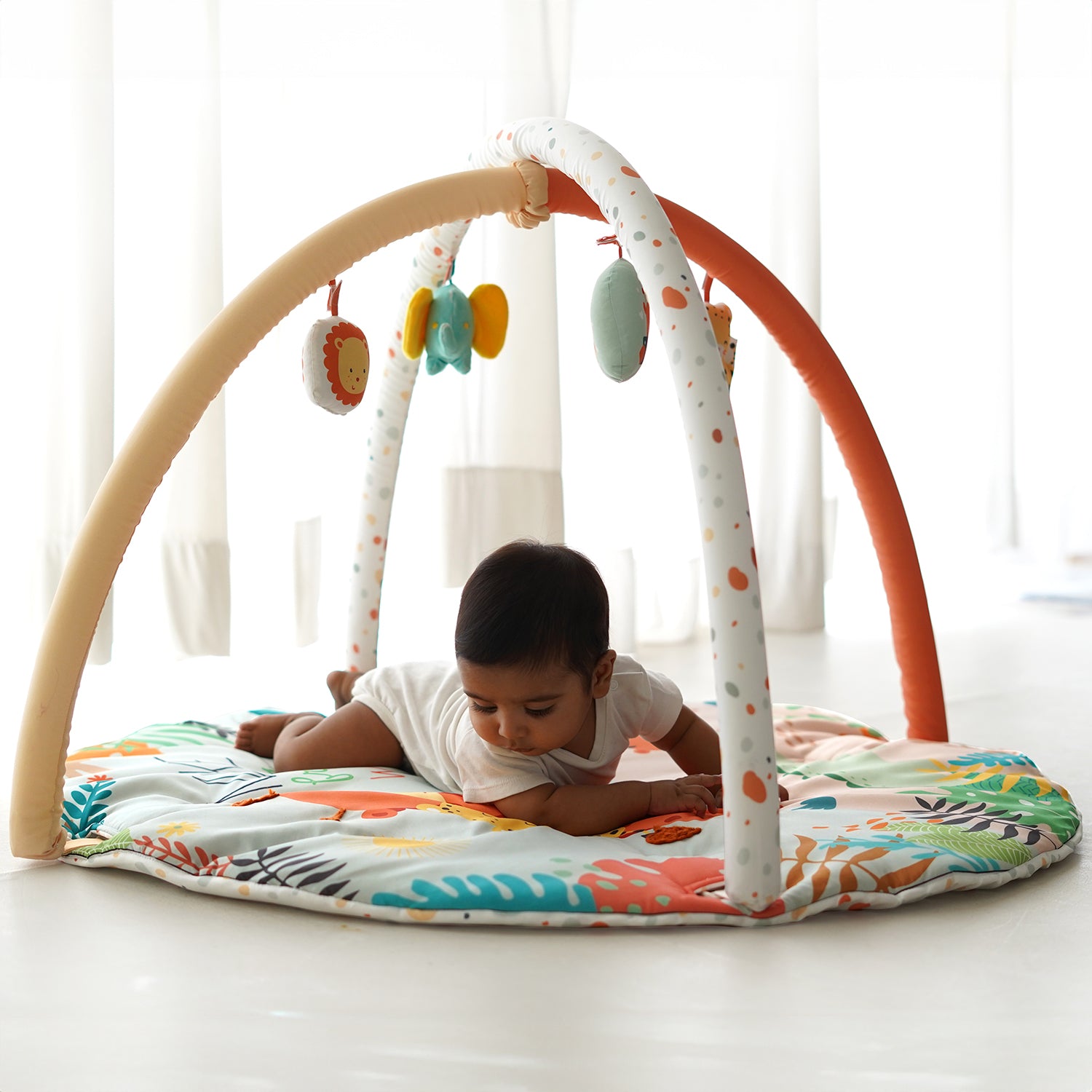 Baby Play Mat | 4 Detachable Toys, | Jungle Safari