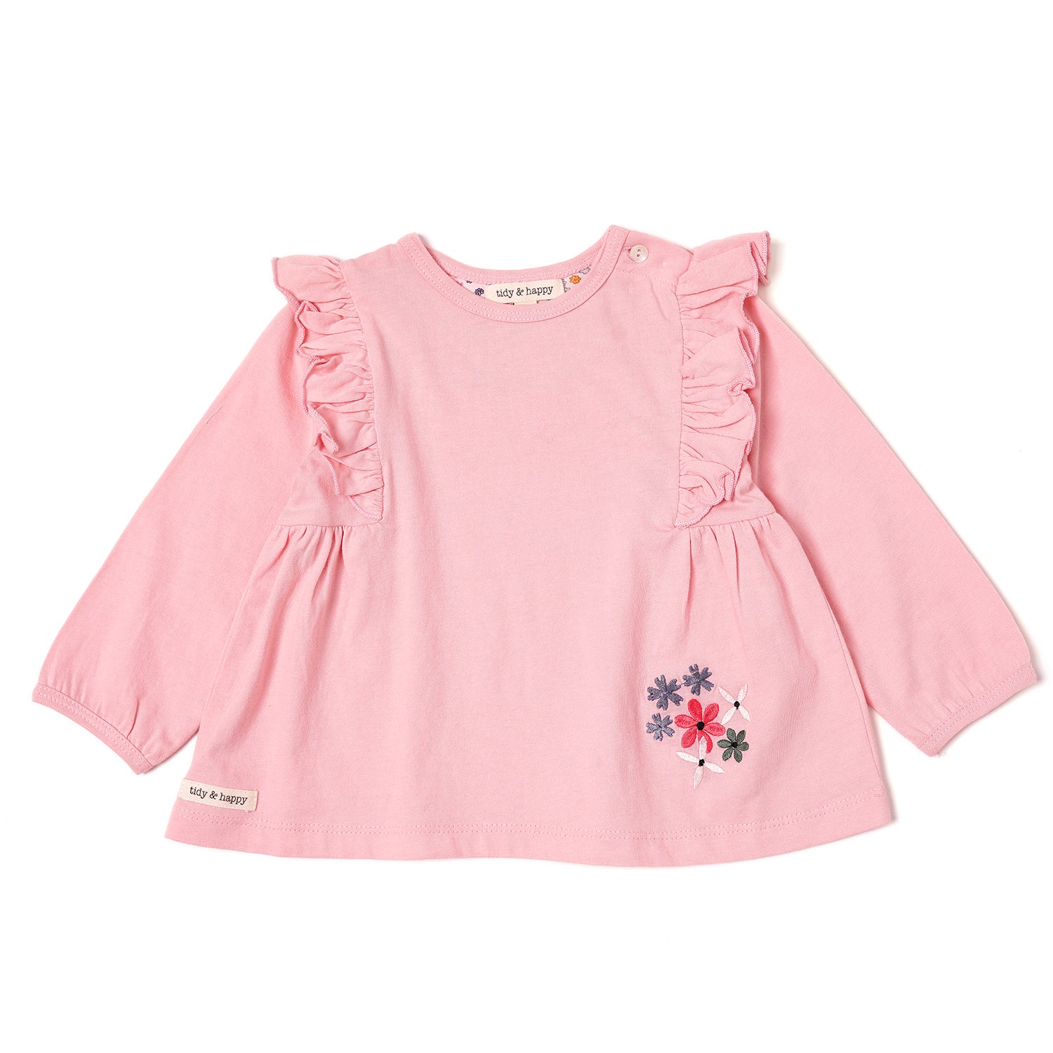 Stylish Comfy Pink Full Sleeve Frill Top for baby Girls