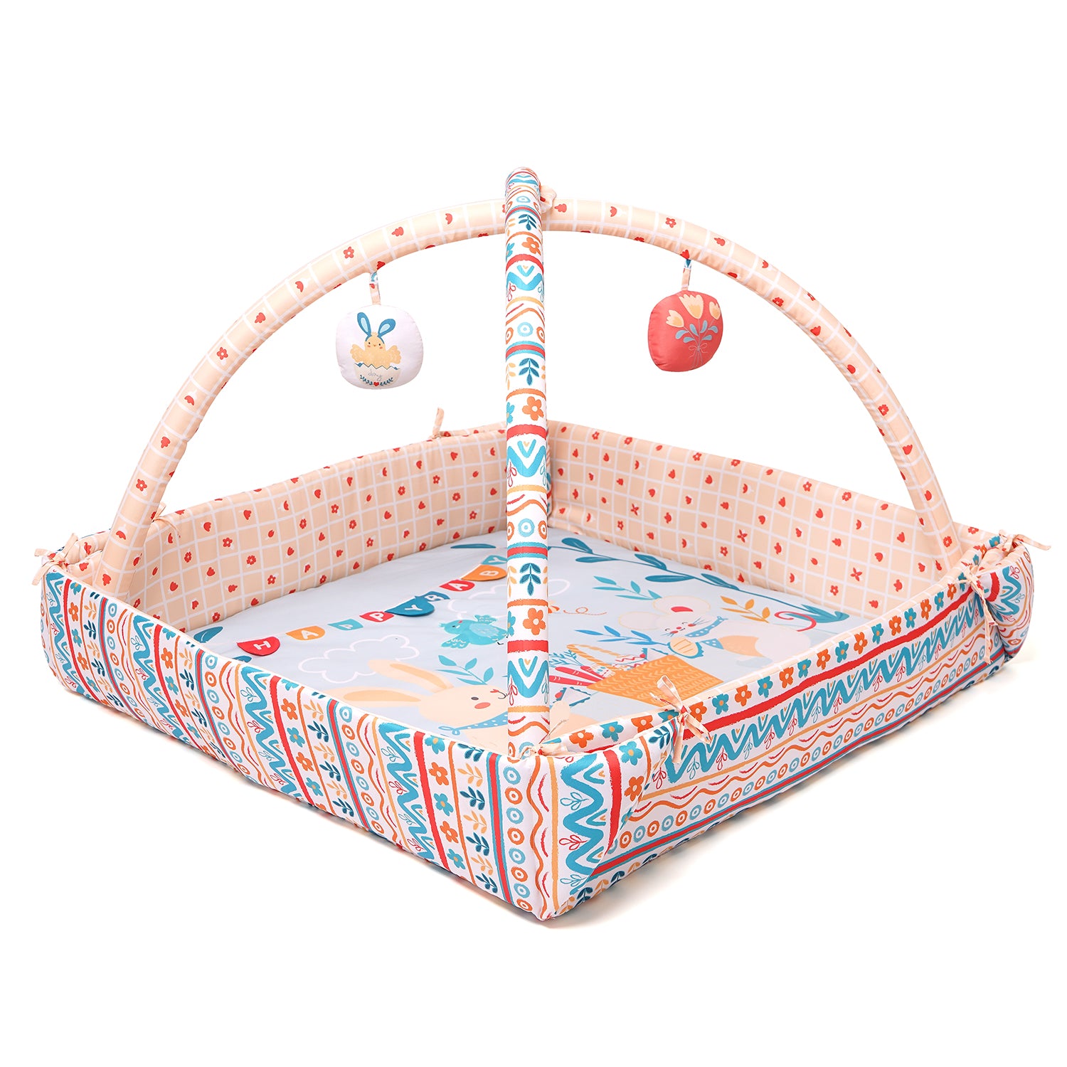 Baby Play Gym | 4 Detachable Toys, | Happy Baby