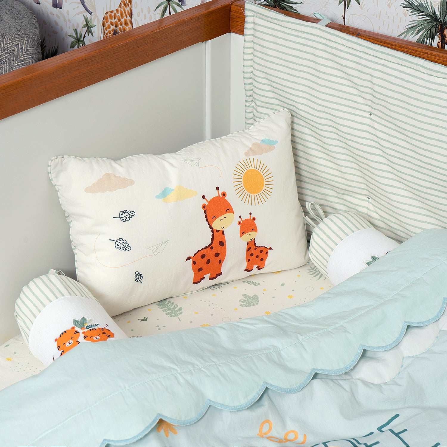 Crib Cot Set| Complete Baby Bedding Bundle (Jungle Safari)