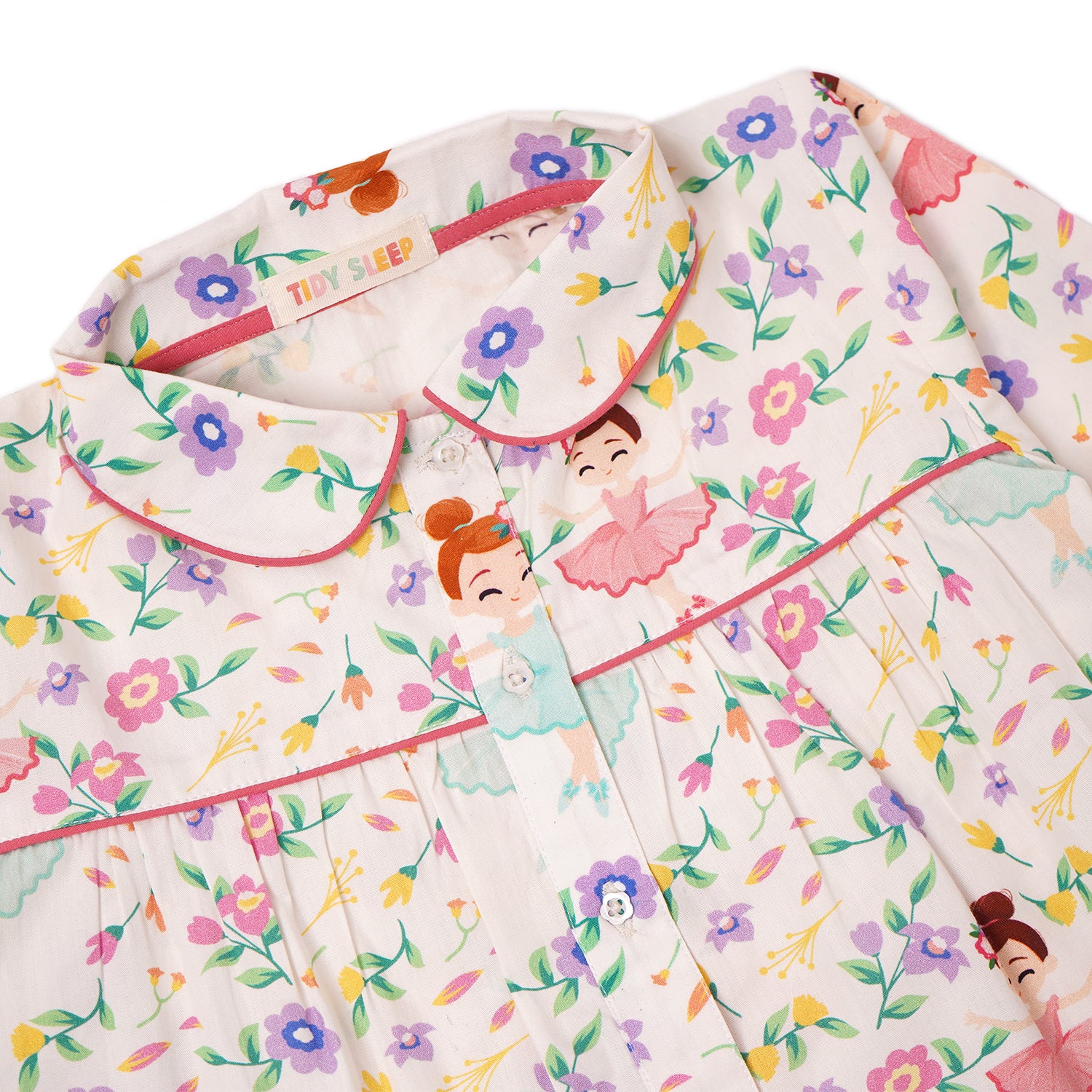 100% Cotton | Ballerina Print Baby Girls  Night Suit | Nightwear | Sleepwear for Baby/Kids