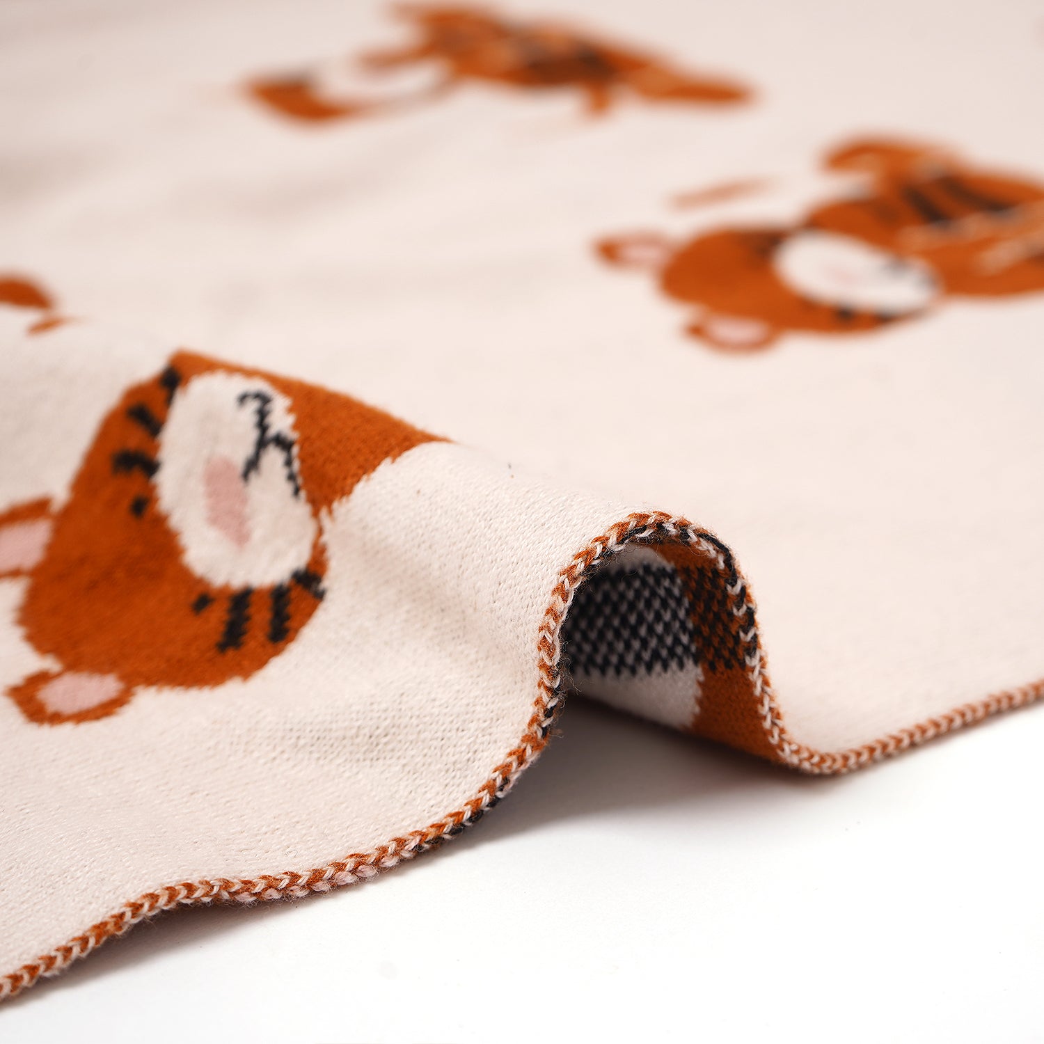 Tidy sleep 100% Cotton Tiger Print Multipurpose Knitted Baby Blanket