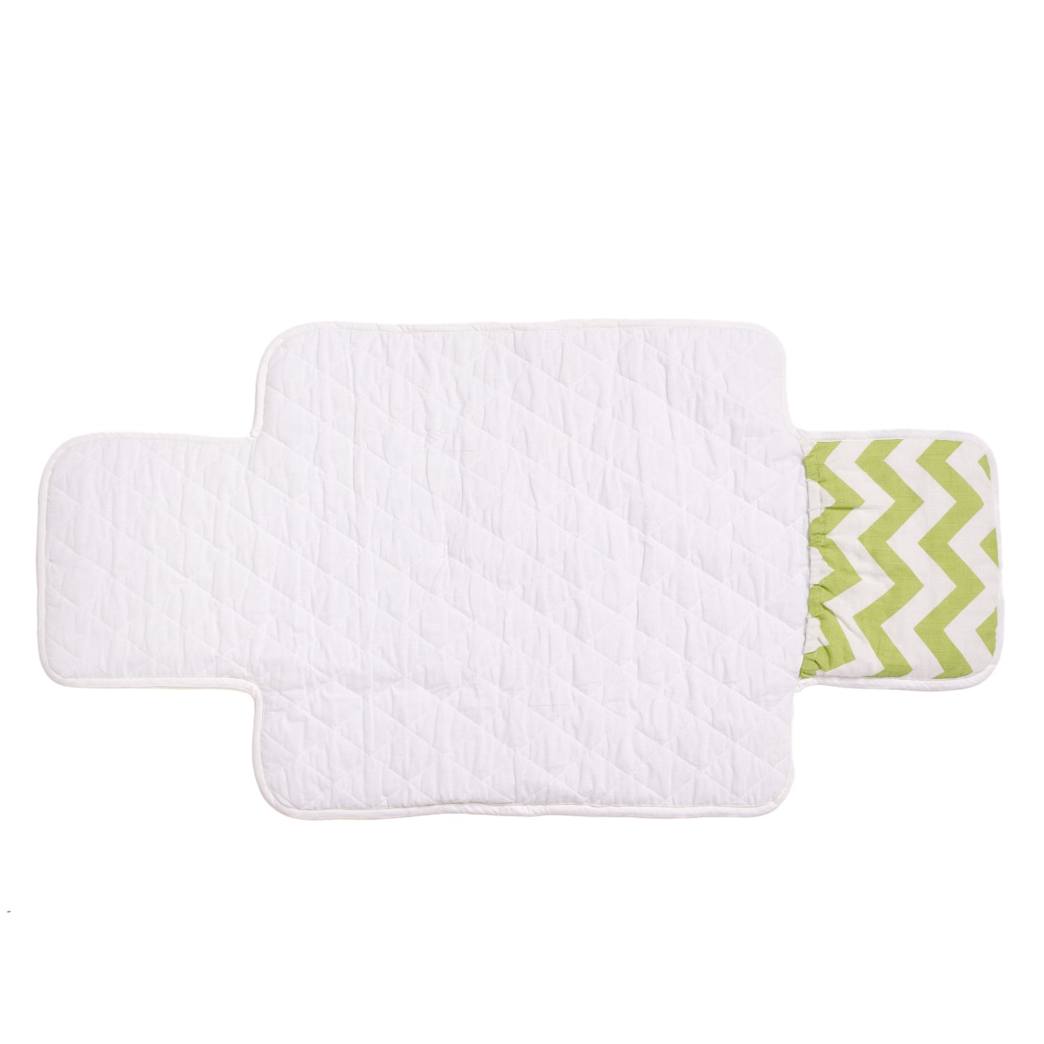 Muslin Waterproof On the go mat for baby | Foldable| with Button & Organizer Pocket ( Zig-Zag Chevron )