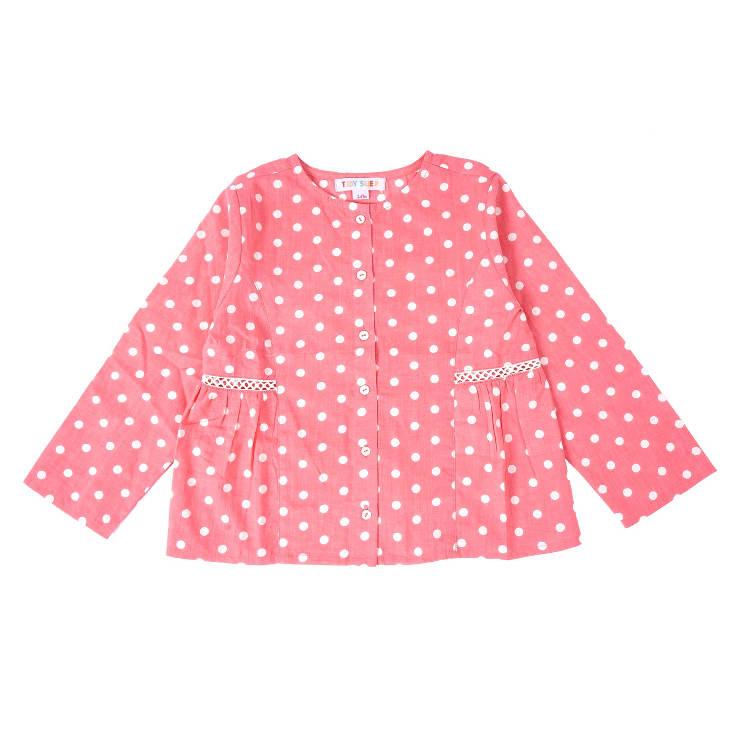 100% Cotton | Dot Print Baby Girls  Night Suit | Nightwear | Sleepwear for Baby/Kids