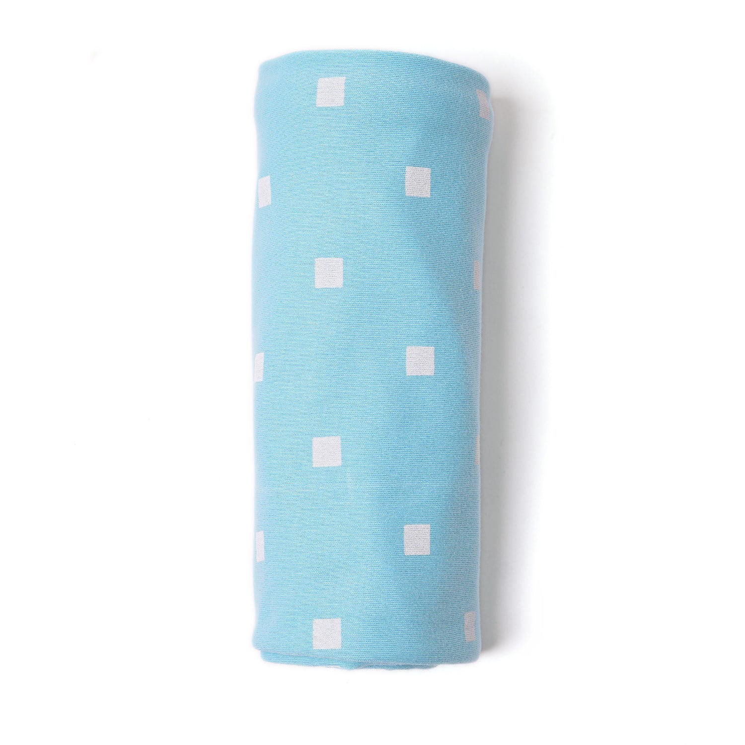 Cotton Jersey Swaddle - Blue Polka