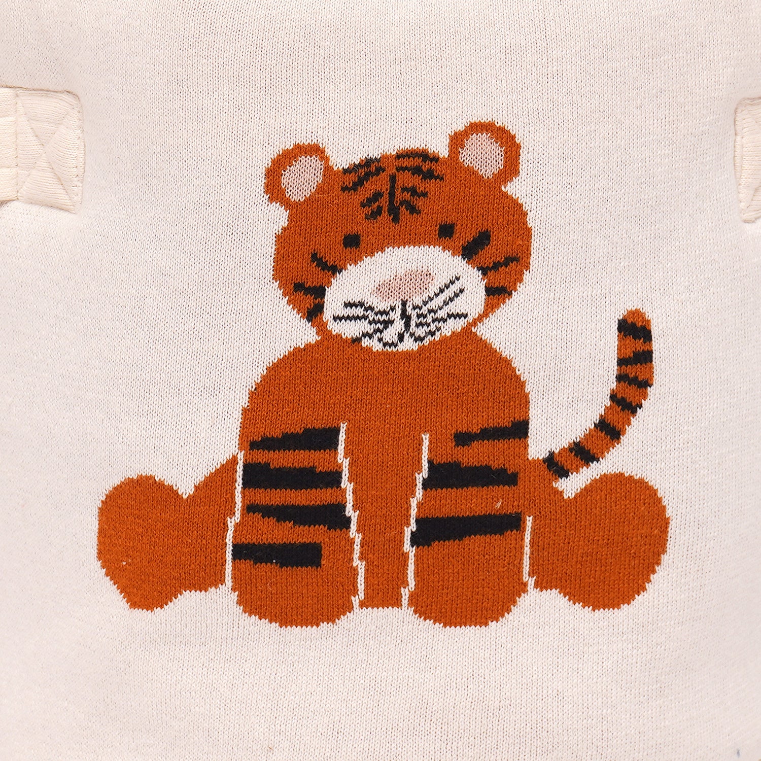Tidy sleep 100% Cotton Knitted Tiger Print Multipurpose Storage Basket