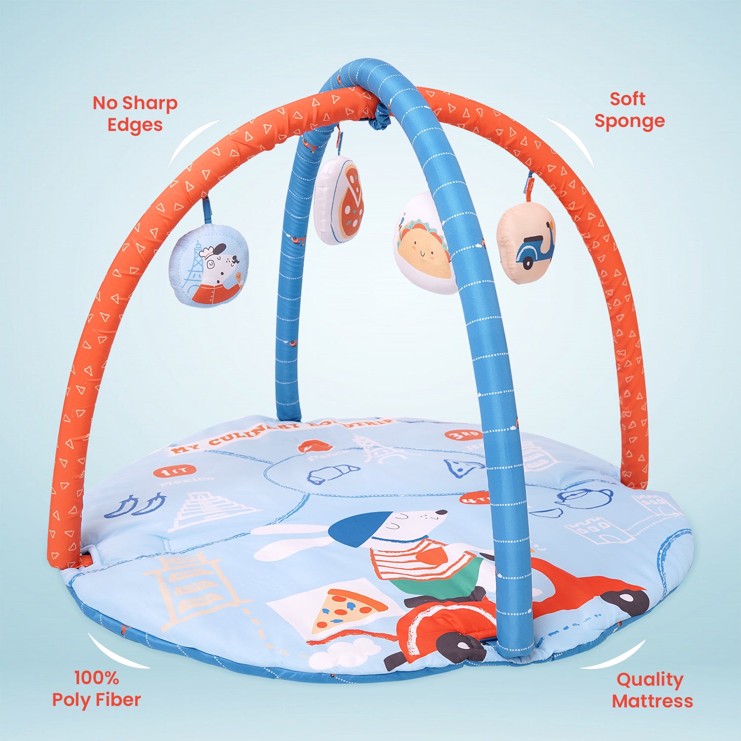 Baby Play Mat | 4 Detachable Toys, | Delicious Tour