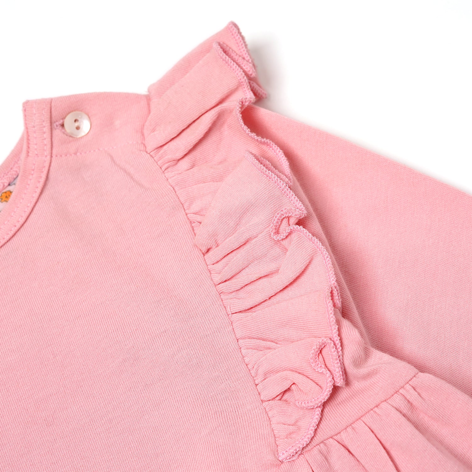 Stylish Comfy Pink Full Sleeve Frill Top for baby Girls