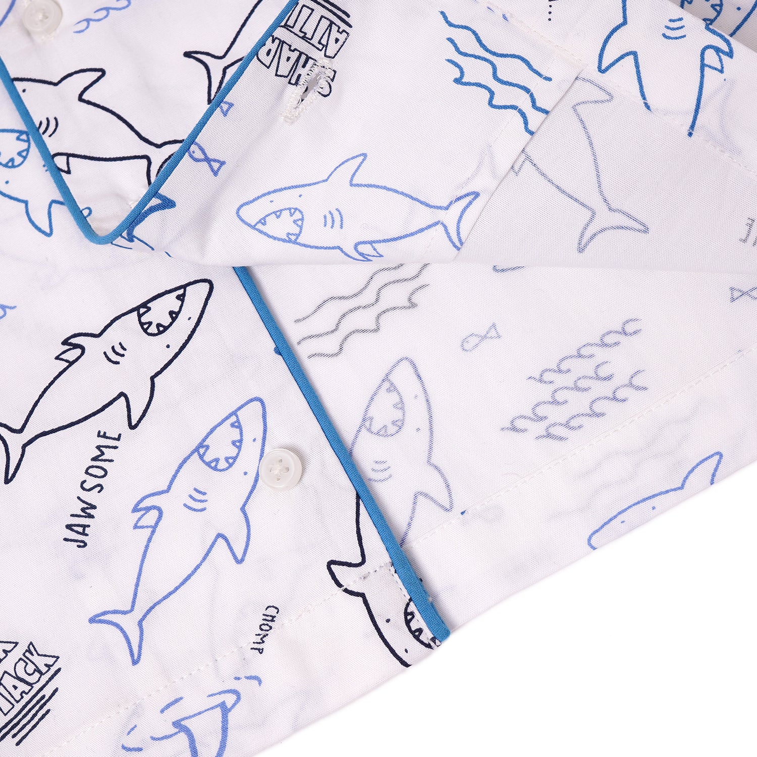 Cotton Blend | Shark Print Baby Boys  Night Suit | Nightwear | Sleepwear for Baby/Kids