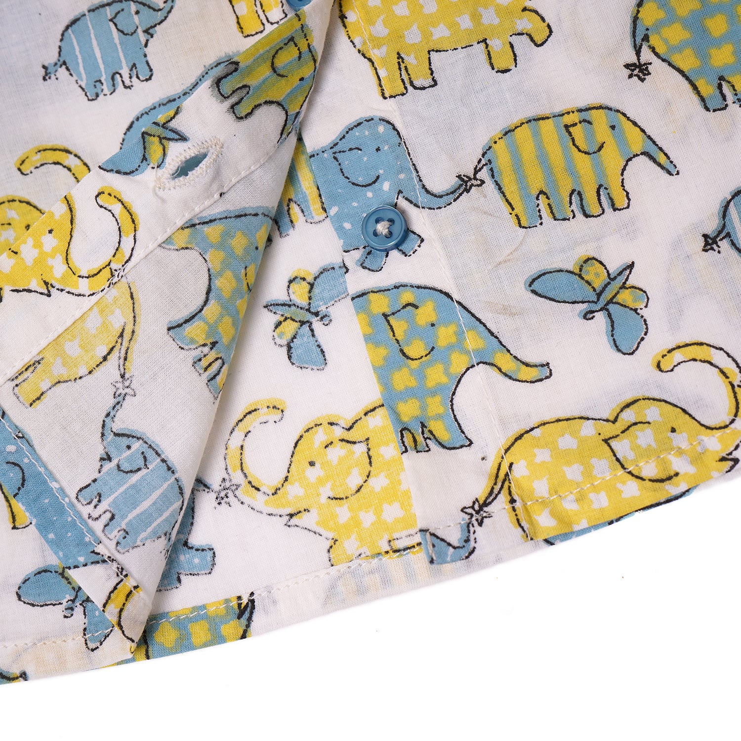 100% Cotton | Elephant Print Baby Girls | Jhabla set for Baby/Kids