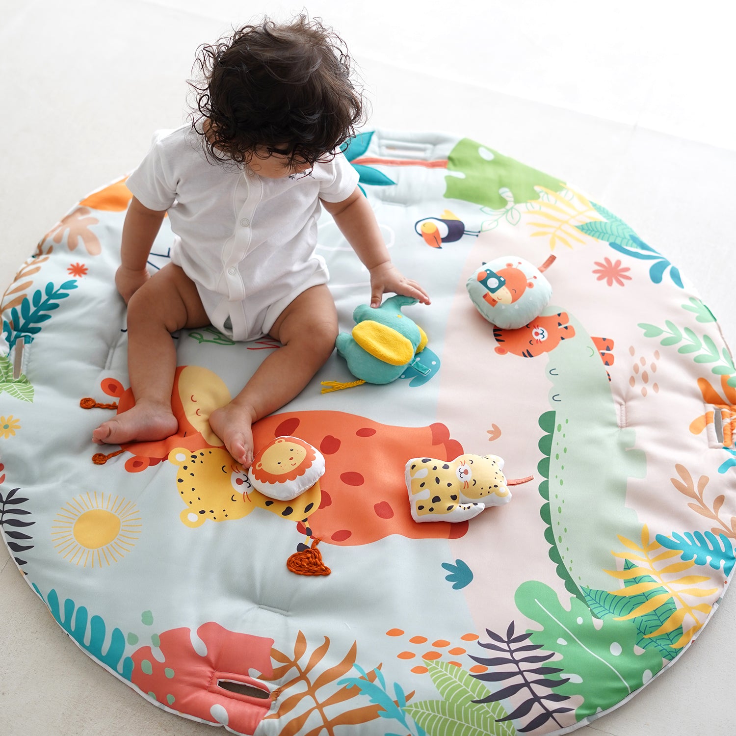 Baby Play Mat | 4 Detachable Toys, | Jungle Safari