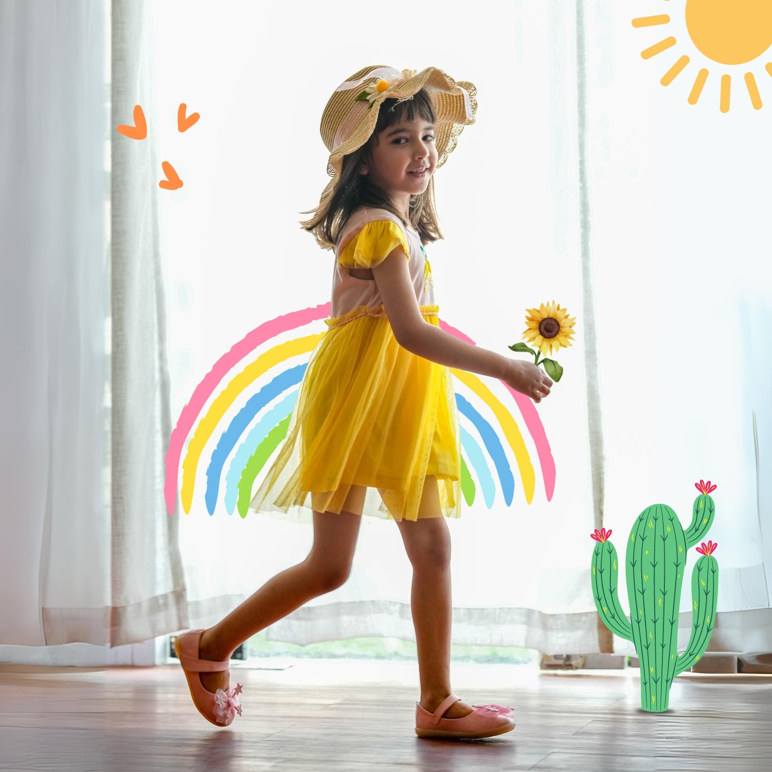 Lemon Design Summer Party Dress Frock for Baby Girls