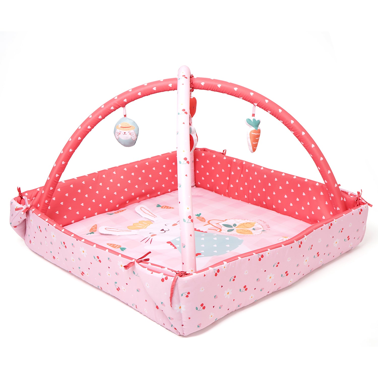 Baby Play Gym | 4 Detachable Toys, | Bunny