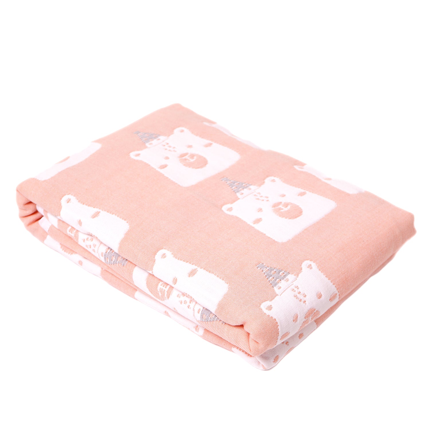 Organic Cotton Yarn Dyed Blanket - Party Animals - Cotton Pink