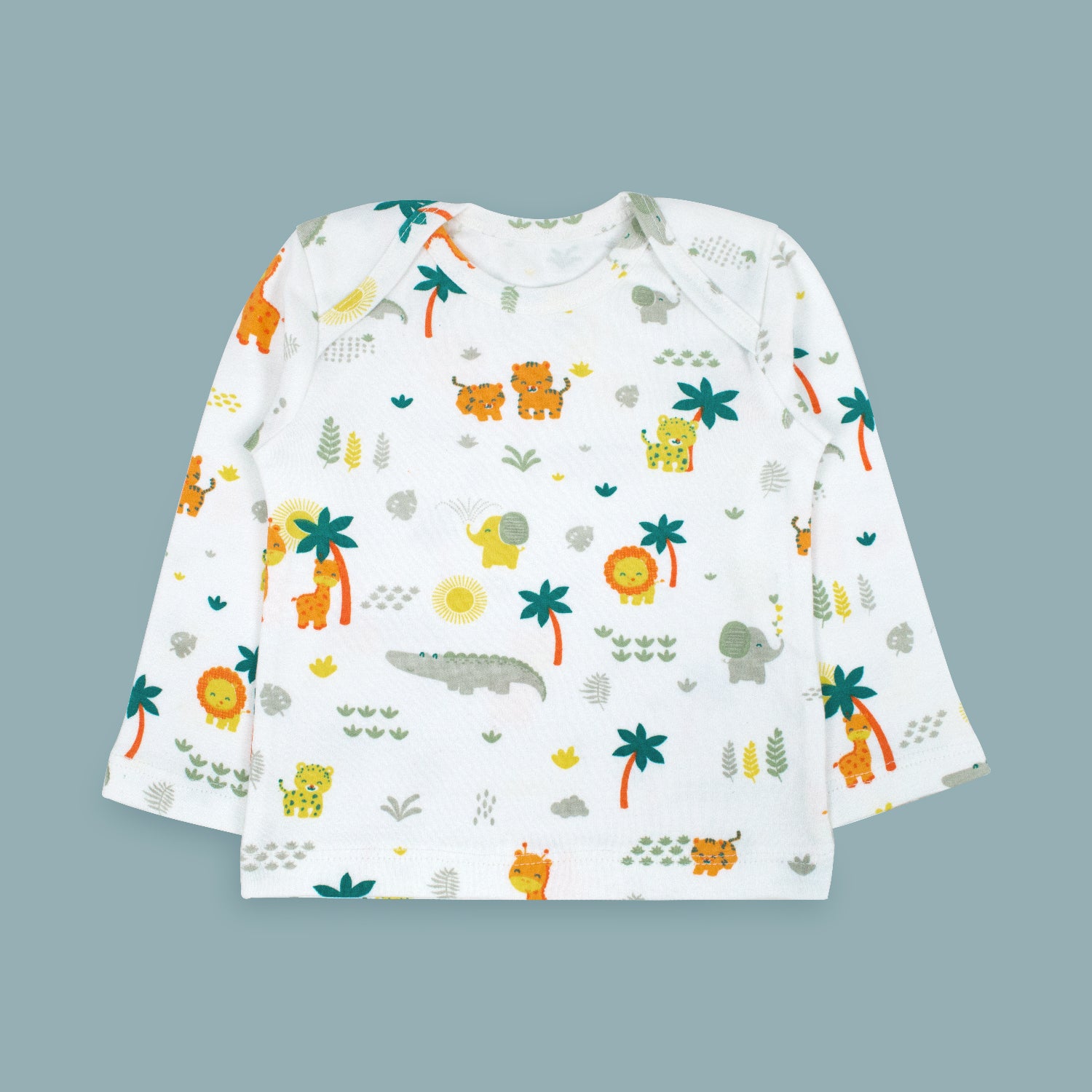 Jungle Safari - Full Sleeved Cotton T-Shirt With Pajama