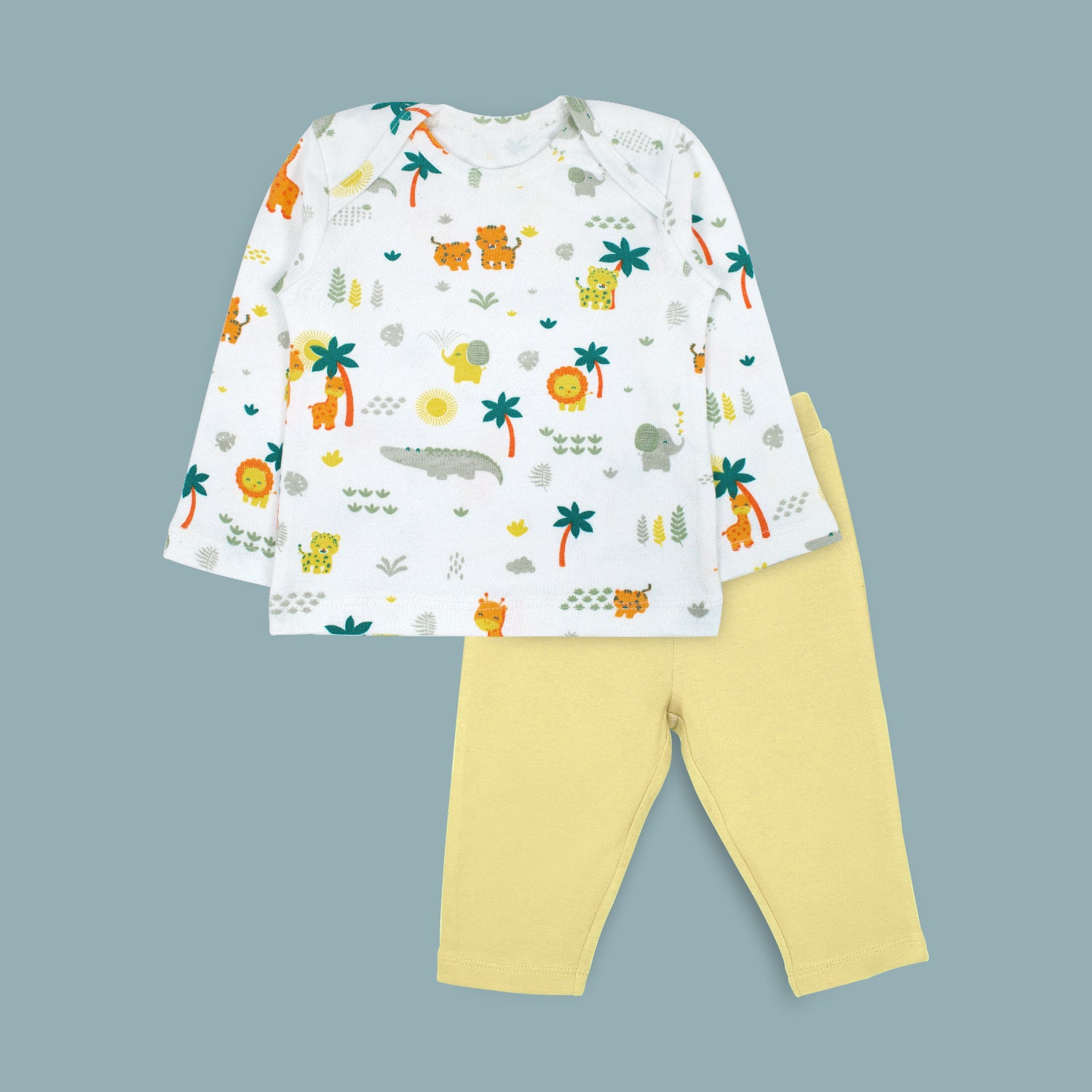 Jungle Safari - Full Sleeved Cotton T-Shirt With Pajama
