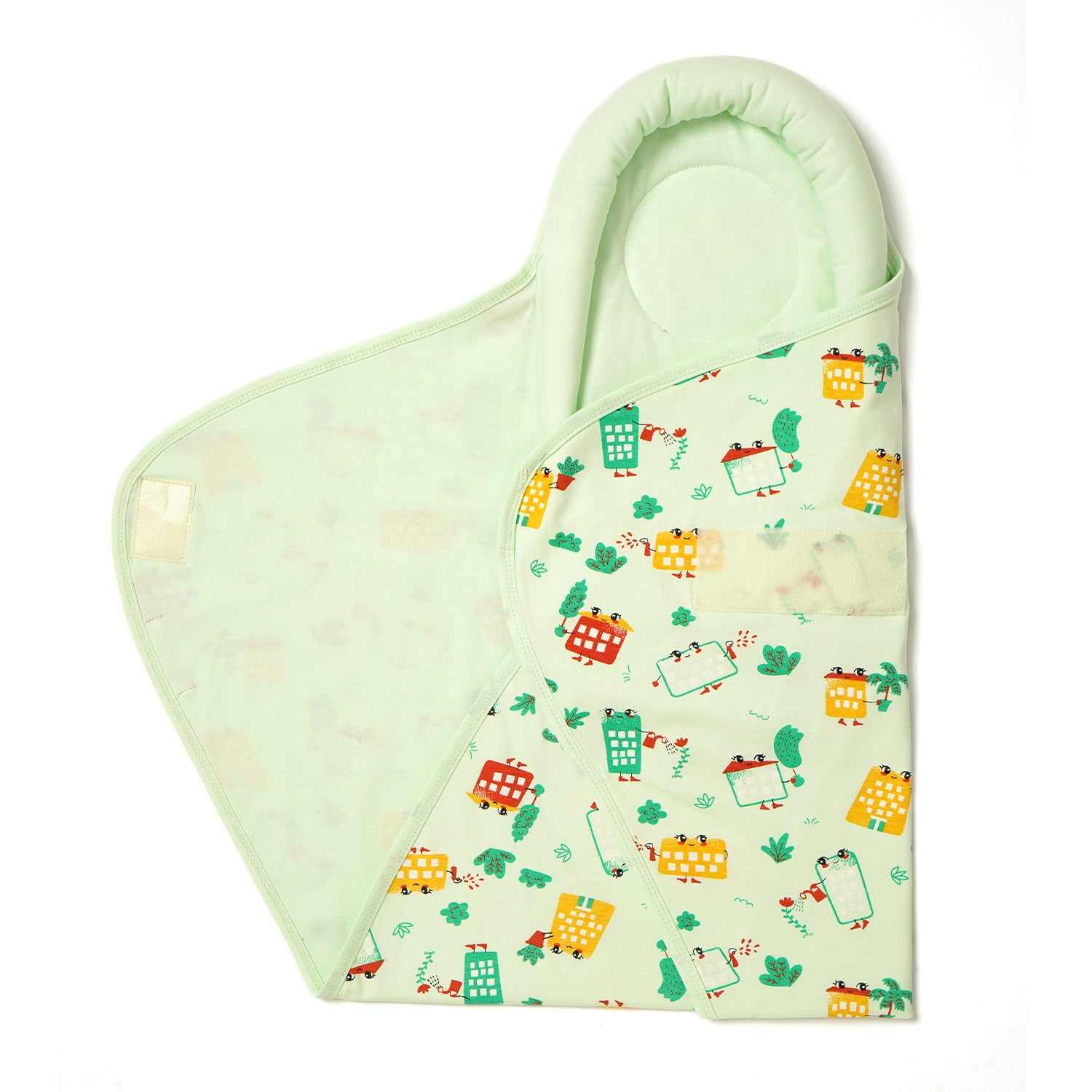 Baby Pod Wrapper For New Born  - Green Wild City