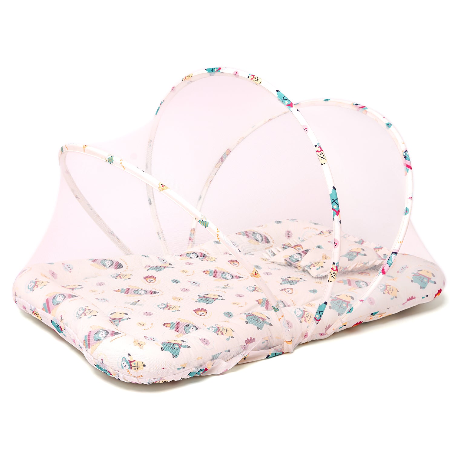 Baby Gadda Set with Mosquito Net (White Space)