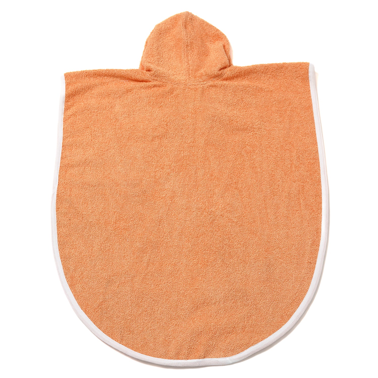 100% Cotton Woven Baby Poncho Towel Soft and Absorbent Hooded Towel (Orange)