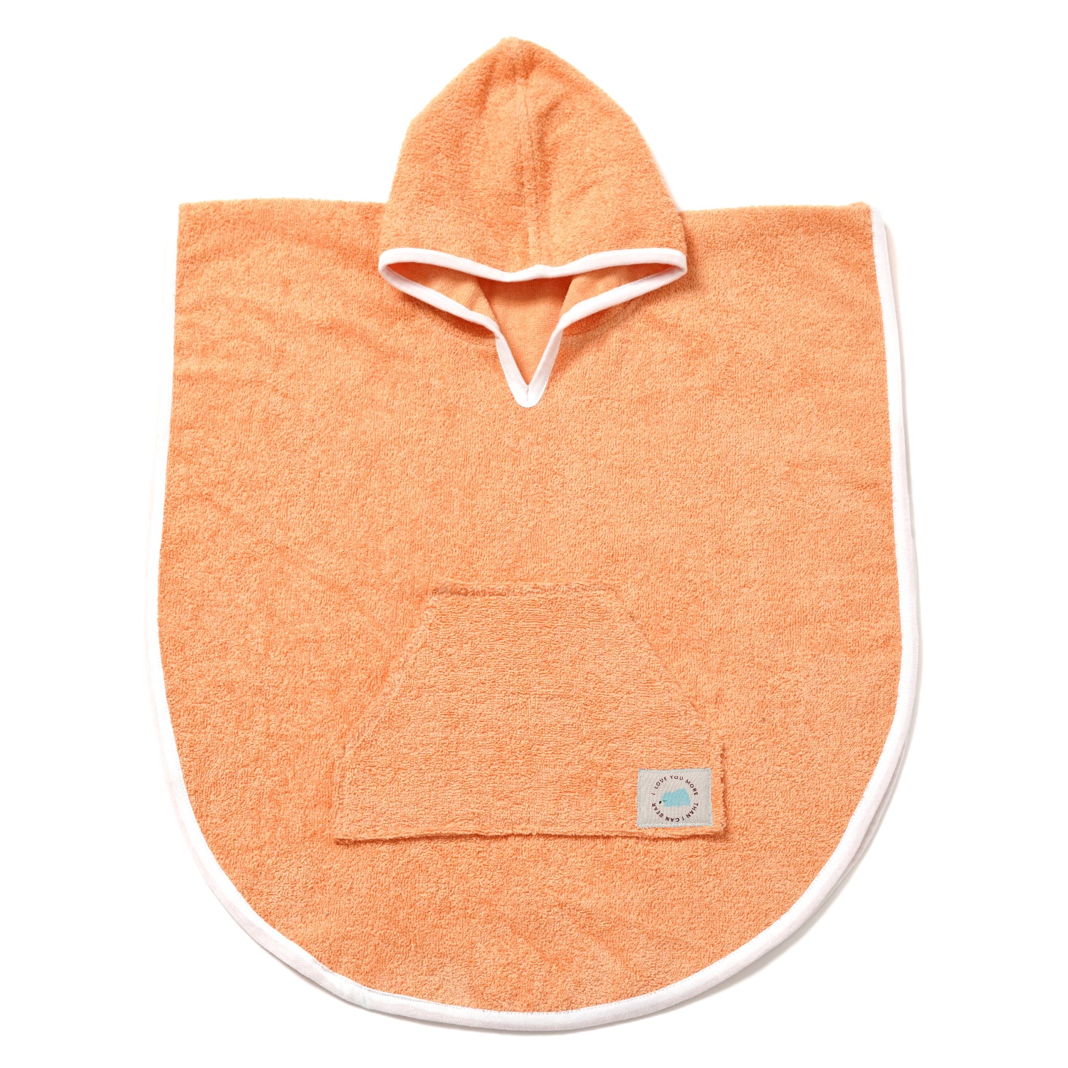 100% Cotton Woven Baby Poncho Towel Soft and Absorbent Hooded Towel (Orange)
