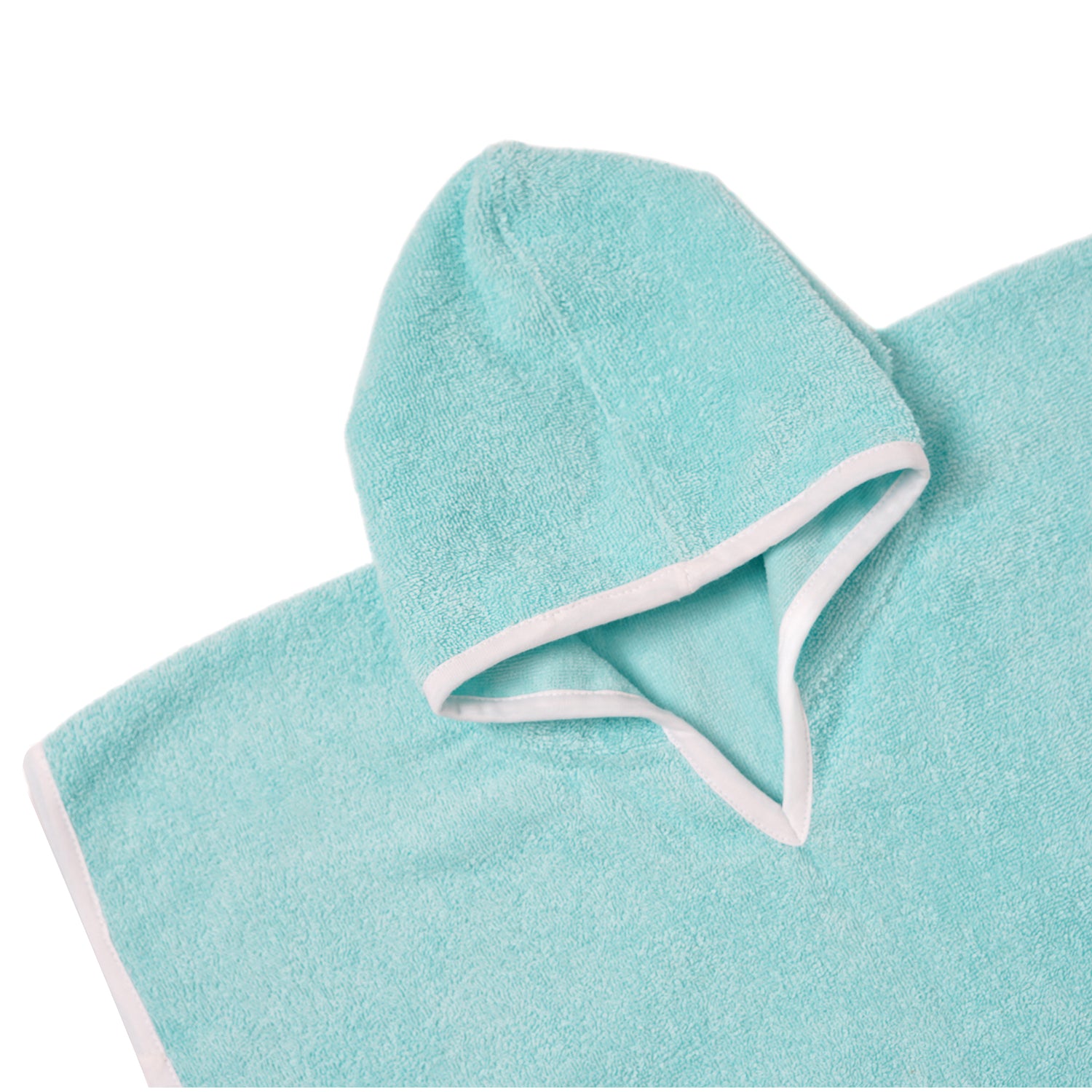 100% Cotton Woven Baby Poncho Towel Soft and Absorbent Hooded Towel (Baby Blue)