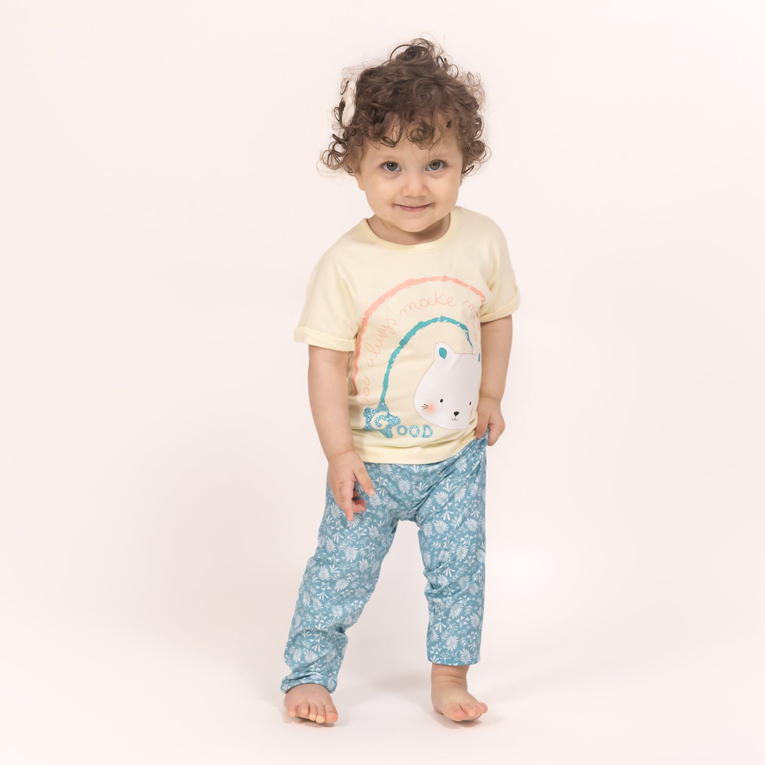 T-Shirt with Pajama Set - Hello Cutie