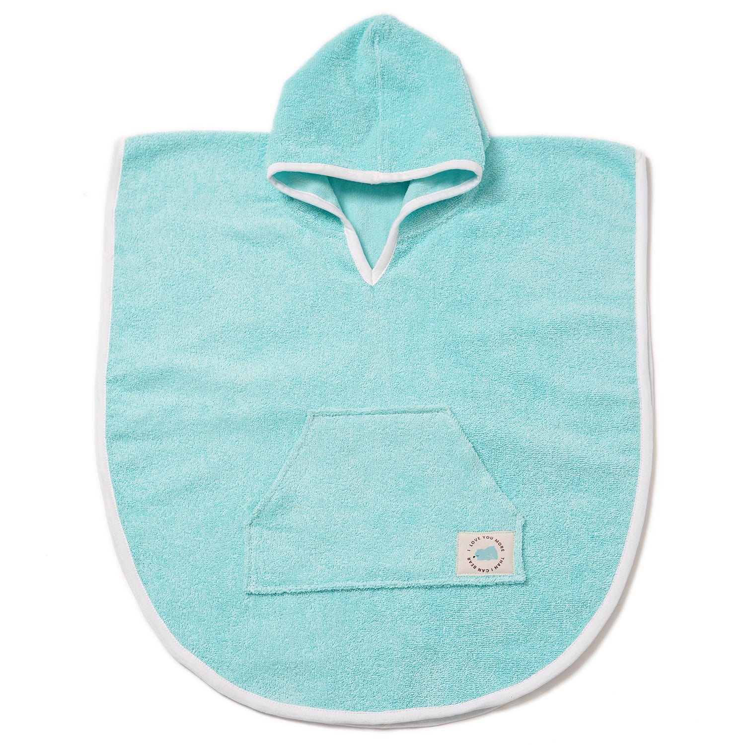 100% Cotton Woven Baby Poncho Towel Soft and Absorbent Hooded Towel (Baby Blue)