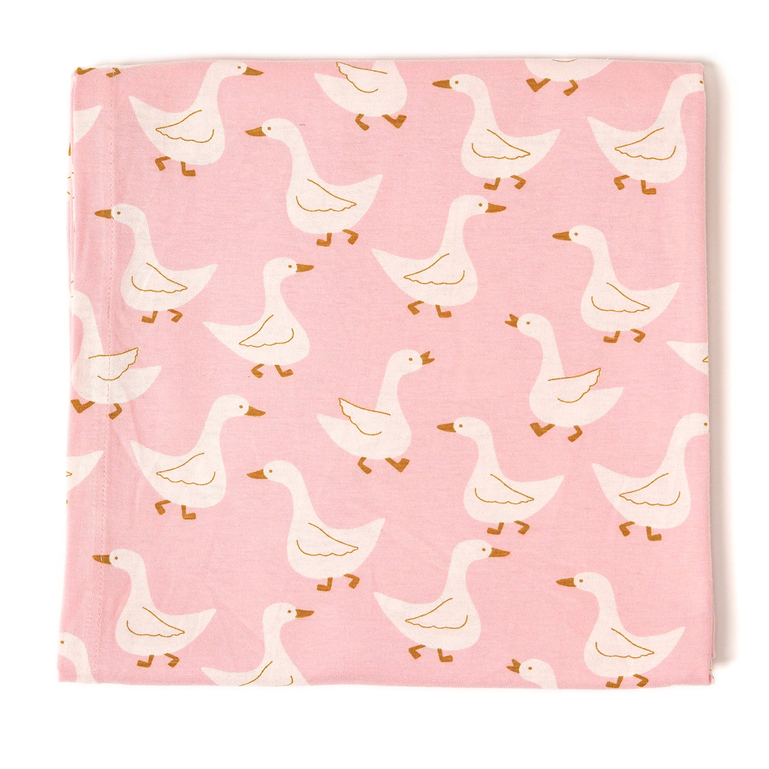 Cotton Jersey Swaddle - Pink Duck