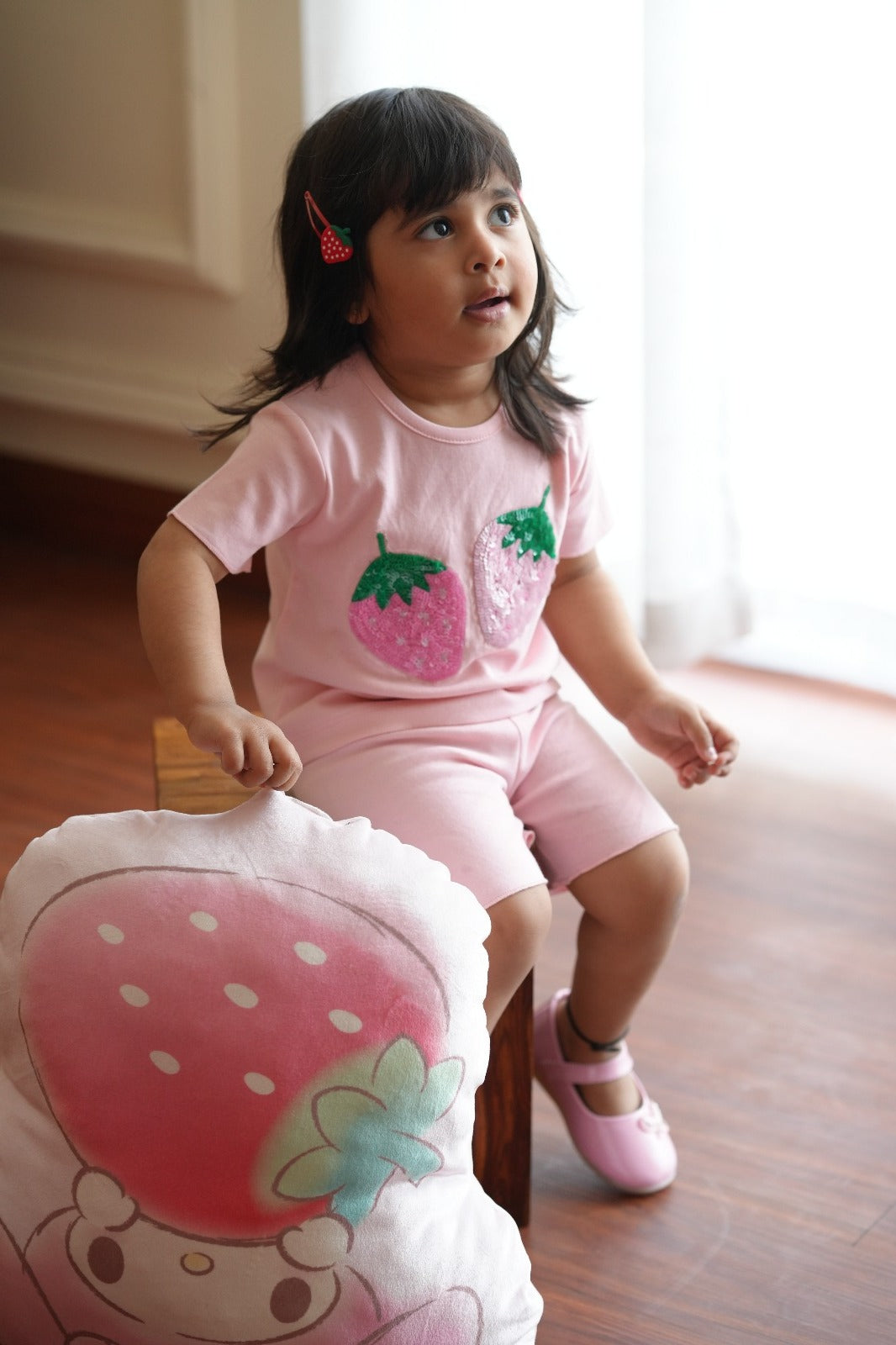 Summer Party Strawberry Top for Baby Girls