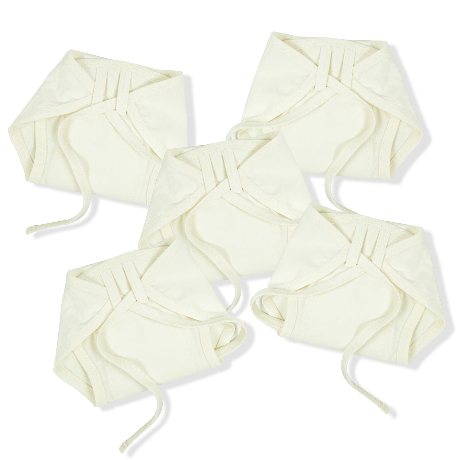 Cloth Nappies Padded ( White), 100% Cotton, Pack Of 5