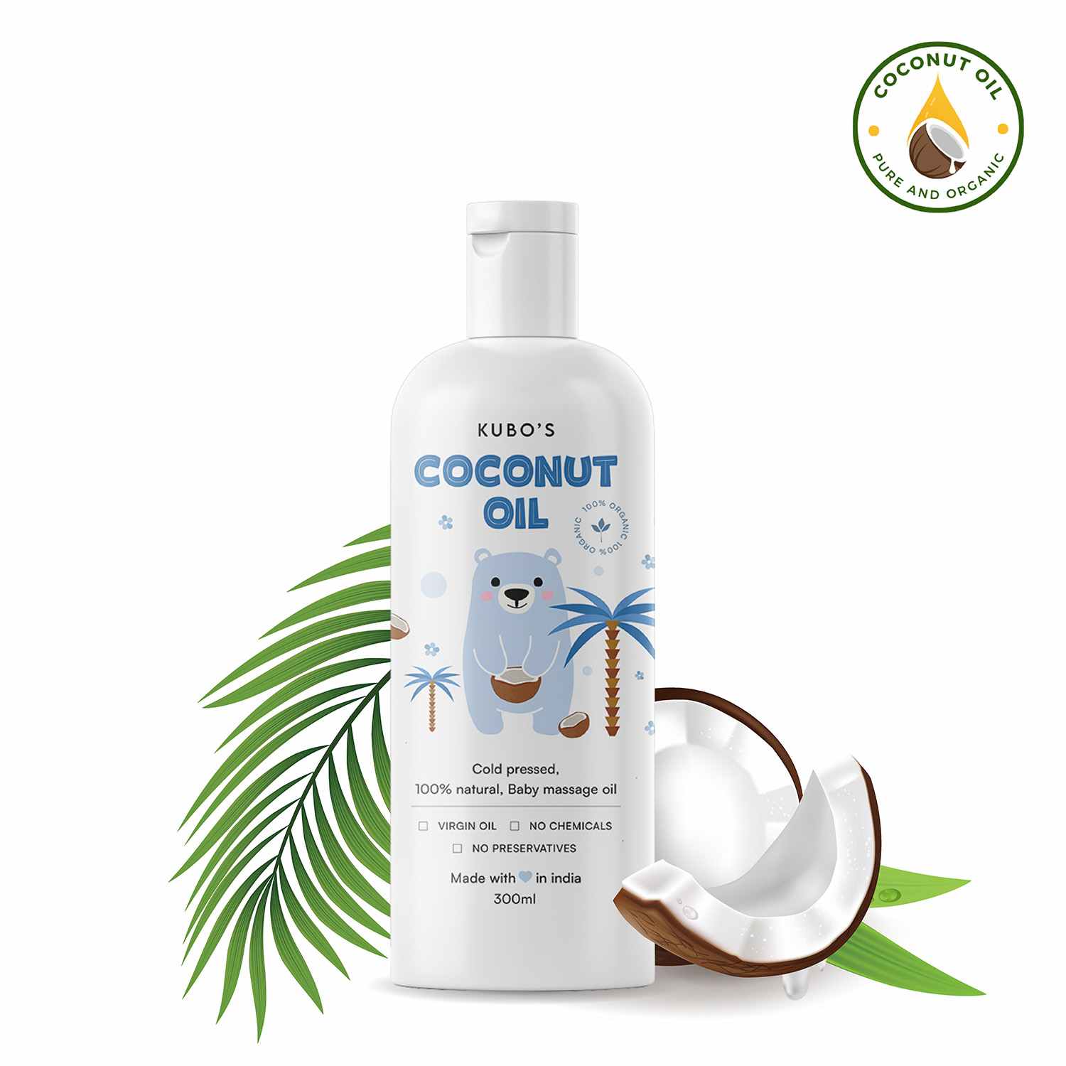 Kubo's Coconut Massage Oil (Cold Pressed ) 300 ml