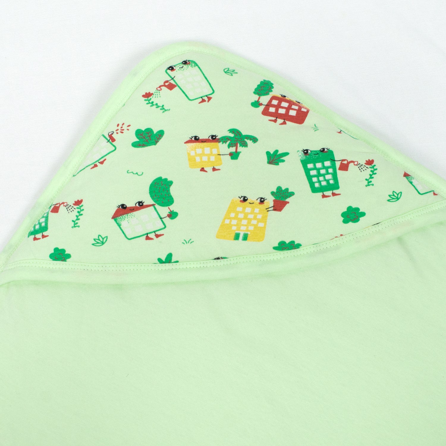 Baby Nap Nest Hooded Blanket - Green Wild City