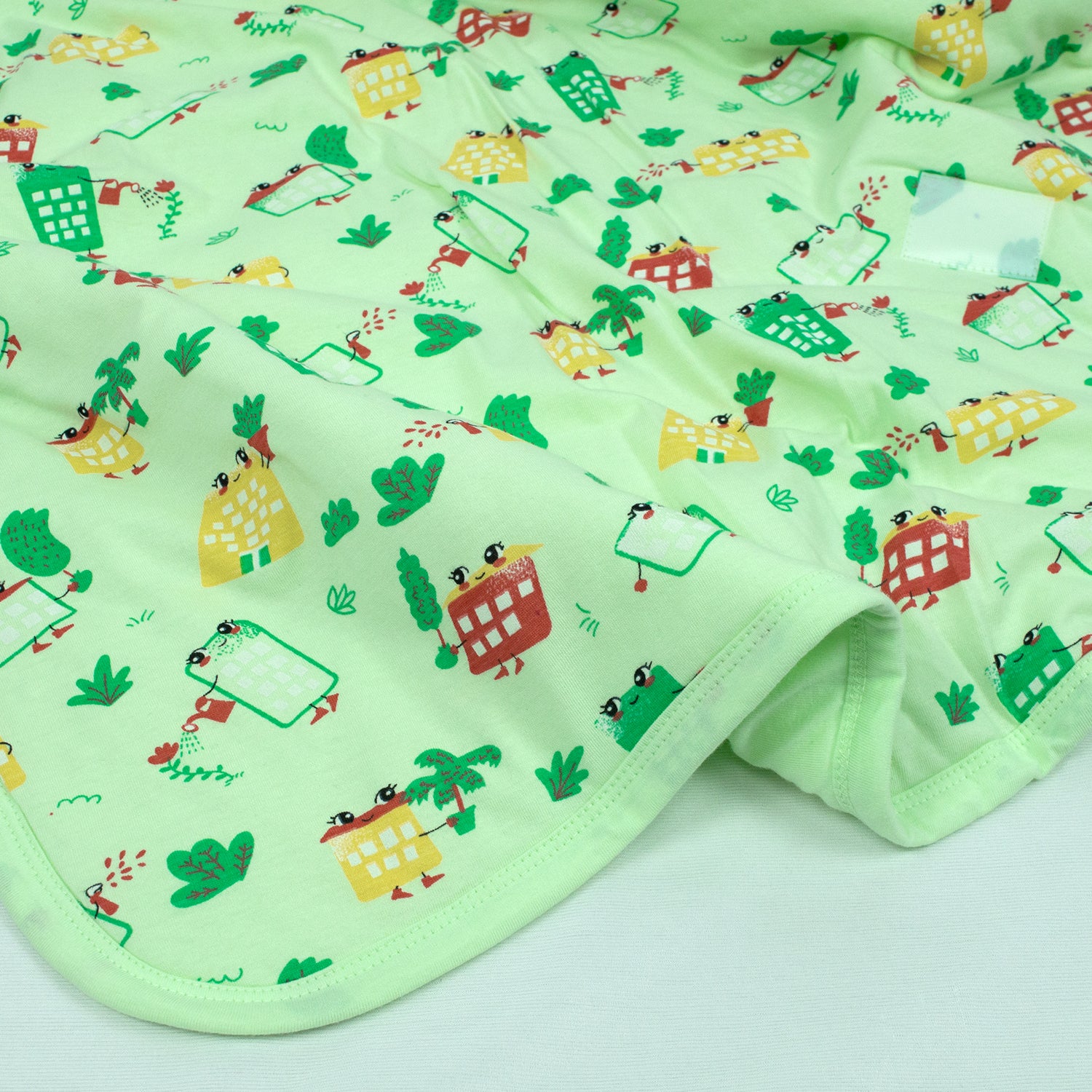 Baby Nap Nest Hooded Blanket - Green Wild City