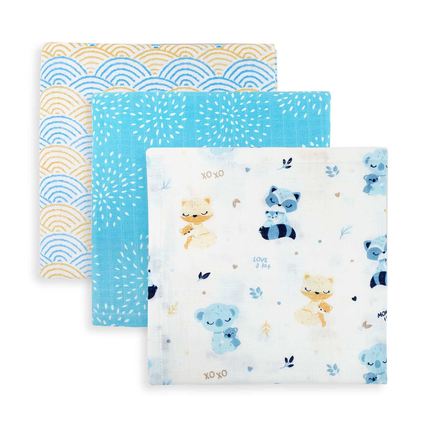 MOM&ME Cotton Muslin Swaddle - Pack of 3