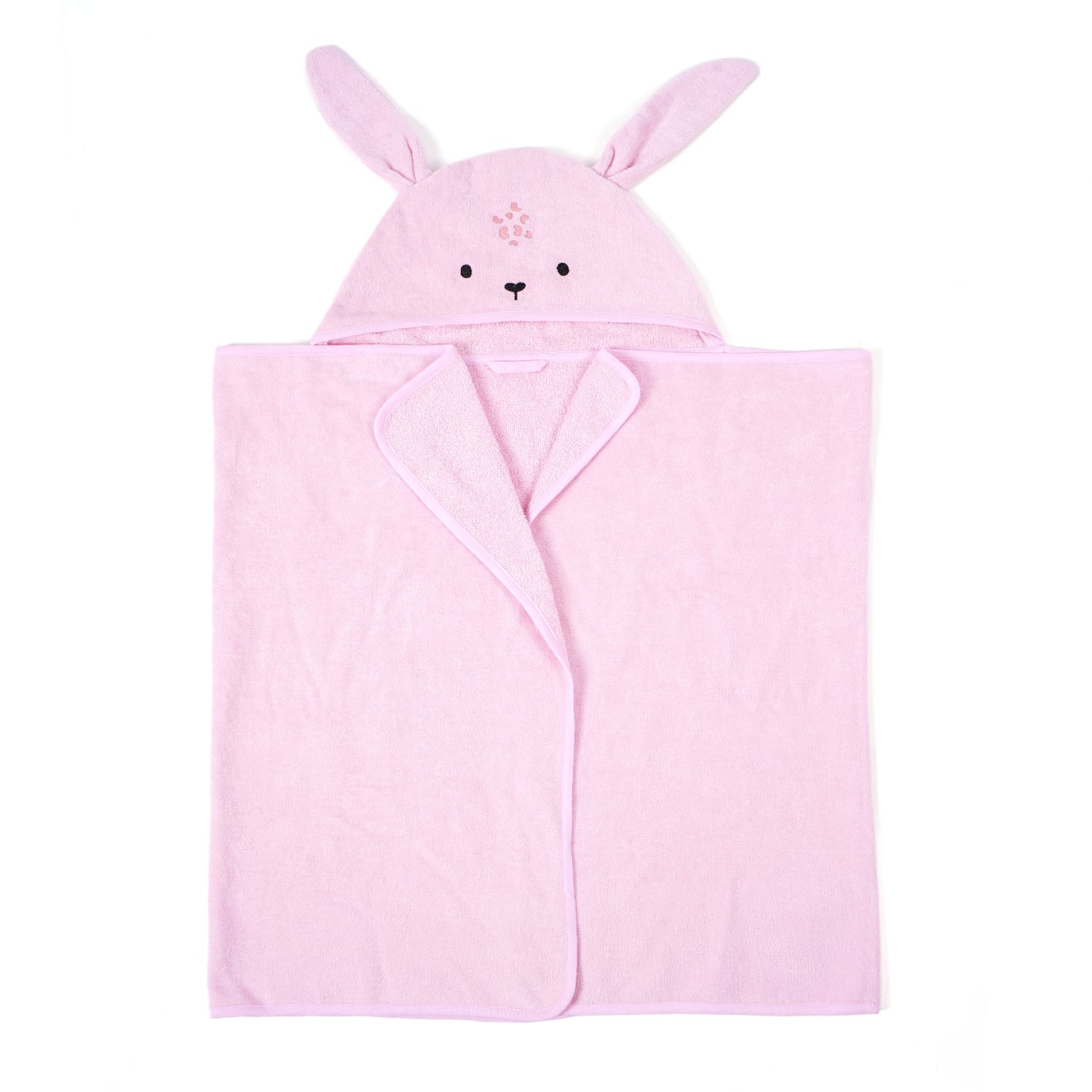 100% Cotton Woven Baby Toddler Towel Soft and Absorbent Hooded Towel (Baby Pink) Baby Bunny