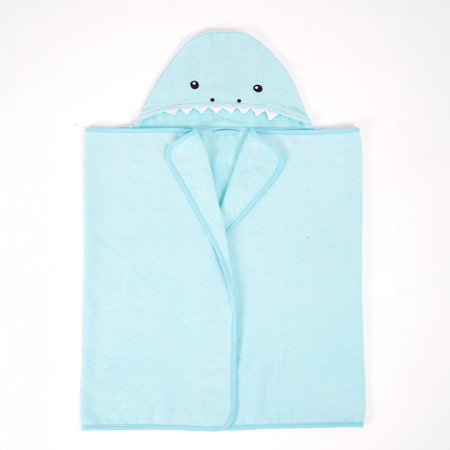 100% Cotton Woven Baby Toddler Towel Soft and Absorbent Hooded Towel (Baby Blue) Baby Shark