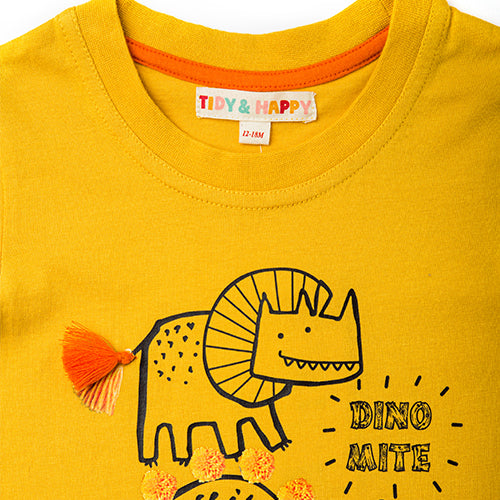 Dino Mite - Half Sleeved Cotton T-Shirt